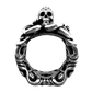 nautical silver octopus skull ring